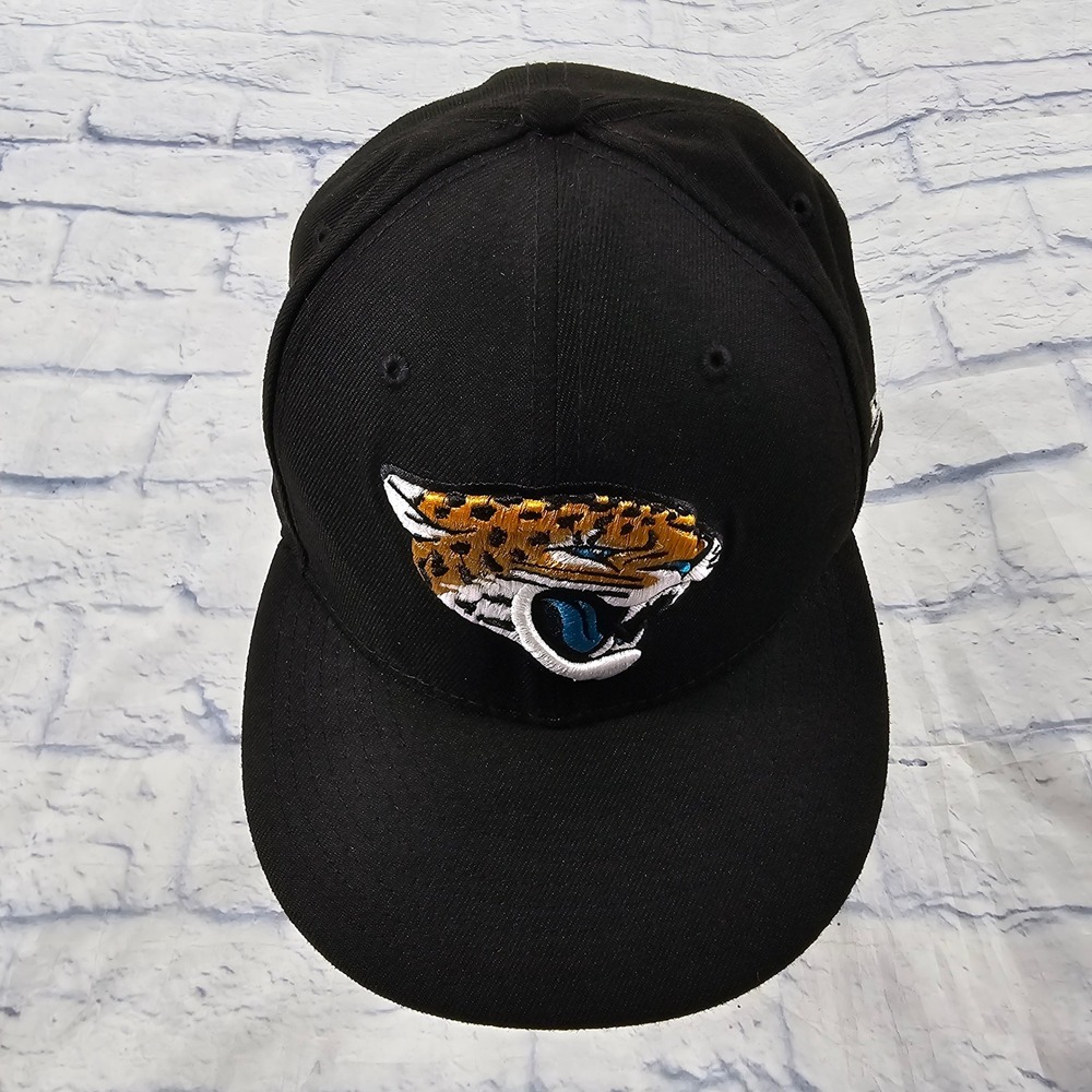 Jacksonville Jaguars New Era Hat MENS 7 3/8 Black 59FIFTY 25th Anniversary NFL